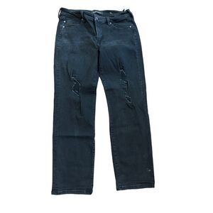Liverpool The Slim Boyfriend Womens Black Distressed Jeans sz 12/31